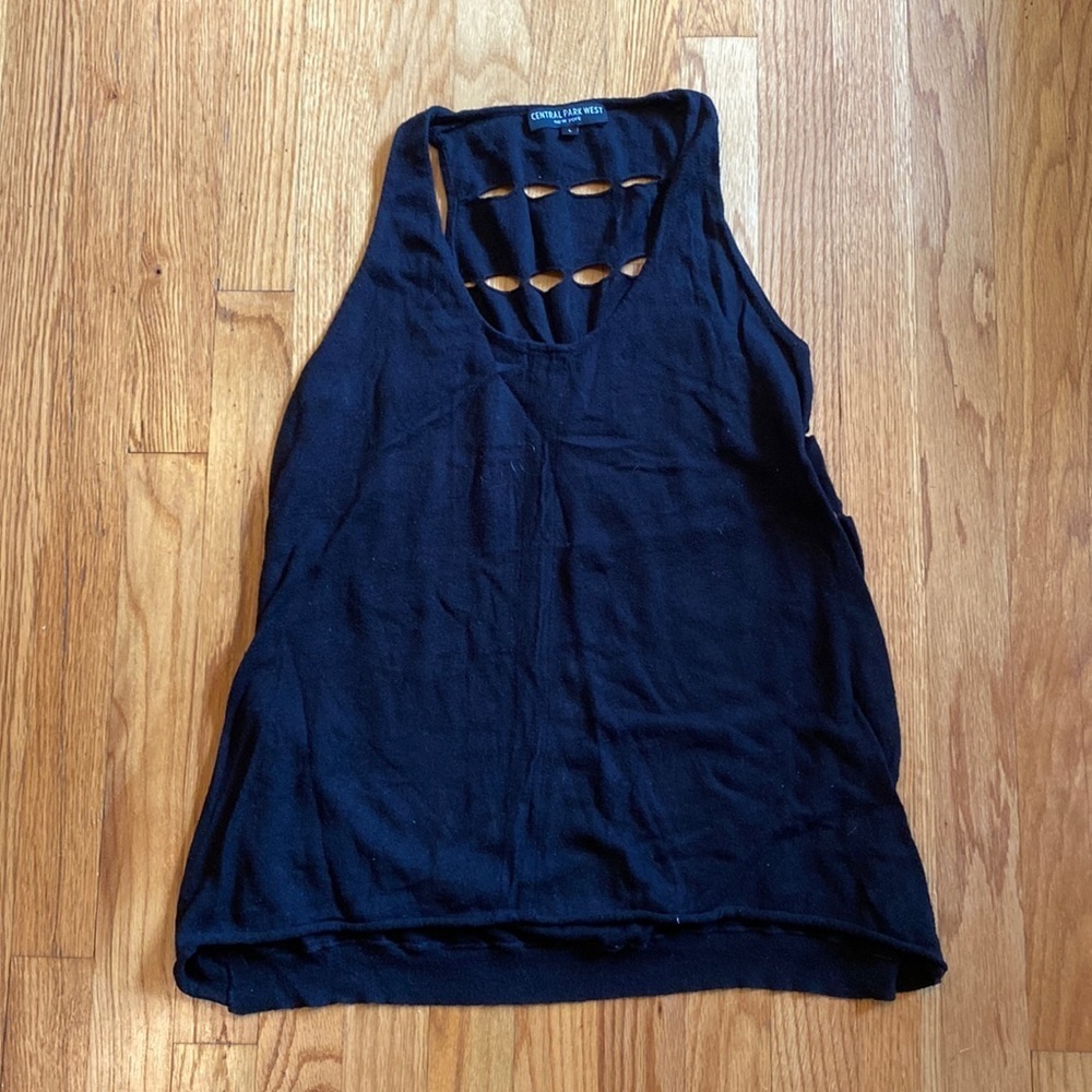 CENTRAL Park West black cutout back tank top size large